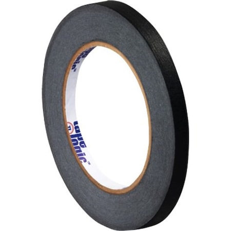 Tape Logic Masking Tape, 1/4x60 yd., Black, PK12, 1/4" W x 60 yds L, Black, 12 PK T93100312PKB